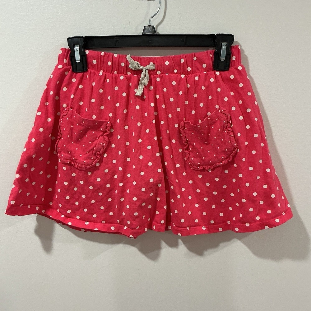 Boden Girls Skort Pink Polka Dot Size 11‎ - 12 Ruffle Pockets